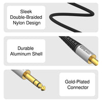 DuraGuard Stereo 6.35mm TRS Audio Cable 3 Meter