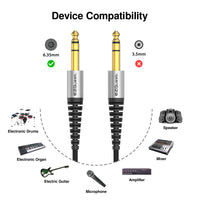 DuraGuard Stereo 6.35mm TRS Audio Cable 3 Meter