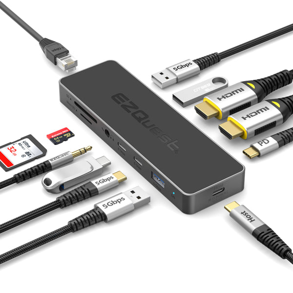 USB-C Dual Display 12-in-1 Multimedia Hub - Pro Series image 2 — alternate view