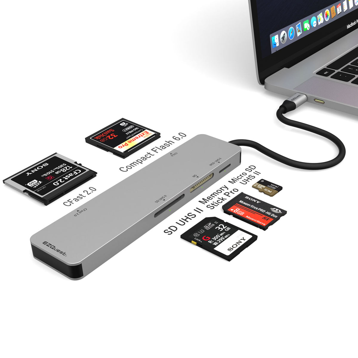USB-C CFast 2.0 Card Reader 5 Ports with UHS II SD/Micro SD