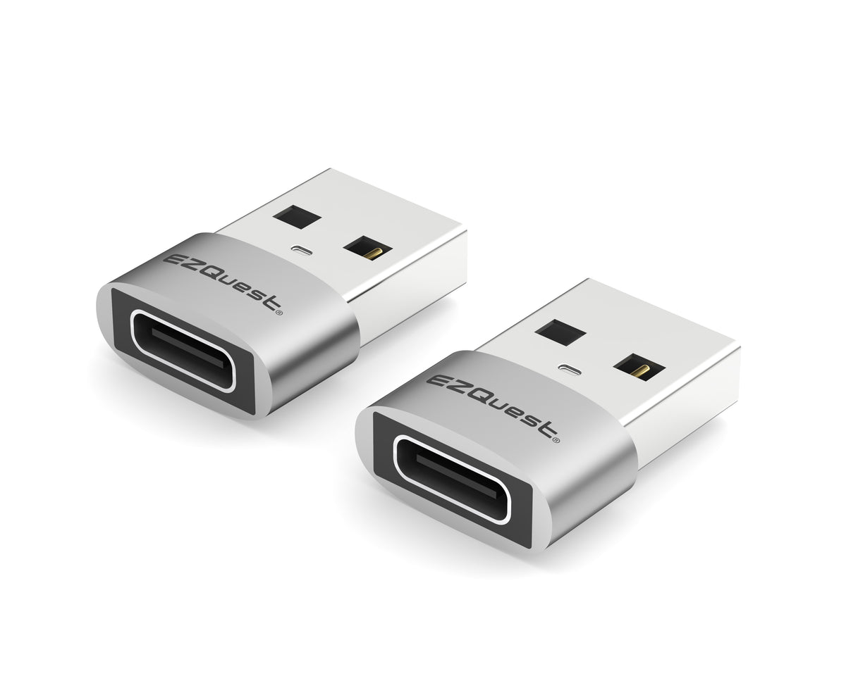 USB-C Female to USB-A Male Mini Adapter 2 Pack