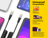 DuraGuard Coiled USB-C Charge & Sync 100W 1.5 Meter Black Cable image 6