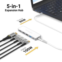 Pro Series USB-C 5-in-1 Multimedia Hub - White