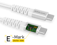 DuraGuard USB-C to USB-C Charge and Sync Cable - White