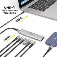 USB-C Slim Gen 2 Hub Adapter 6-in-1 image 3