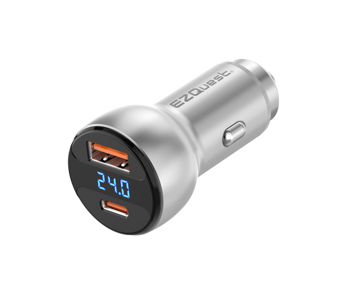 Cargador de coche USB-C UltimatePower de 66W con doble puerto y pantalla