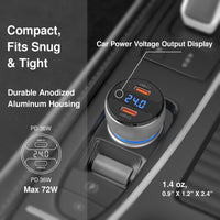 UltimatePower USB-C 72W Car Charger Dual Port with Display image 3