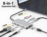 USB-C Multimedia Hub Adapter 8 Ports with Power Delivery 3.0 image 3