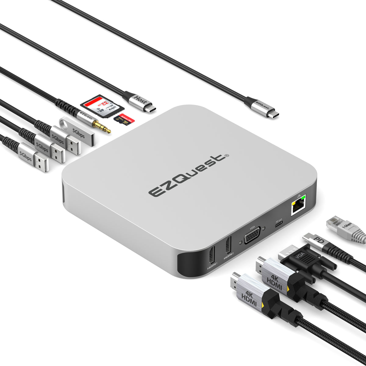 Ultimate Plus Dual HDMI USB-C Multimedia Hub Adapter 12 Ports with Power Delivery 3.0